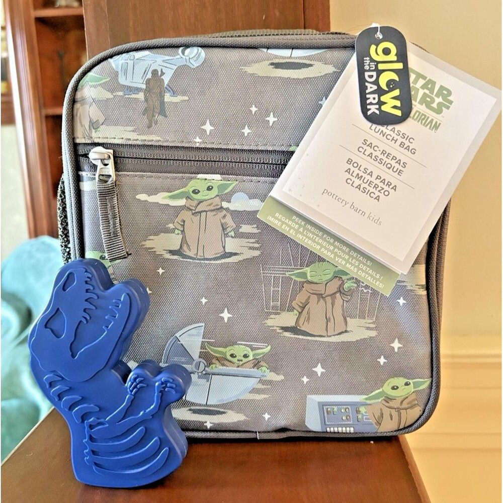 School Pottery barn STAR WARS Dinosaur Lunch Grogu Yoda Jurassic Bag space Boy ,